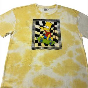 BART SIMPSON Skateboard T-Shirt Size 2XL Yellow Tie Dye Skater Matt Groening